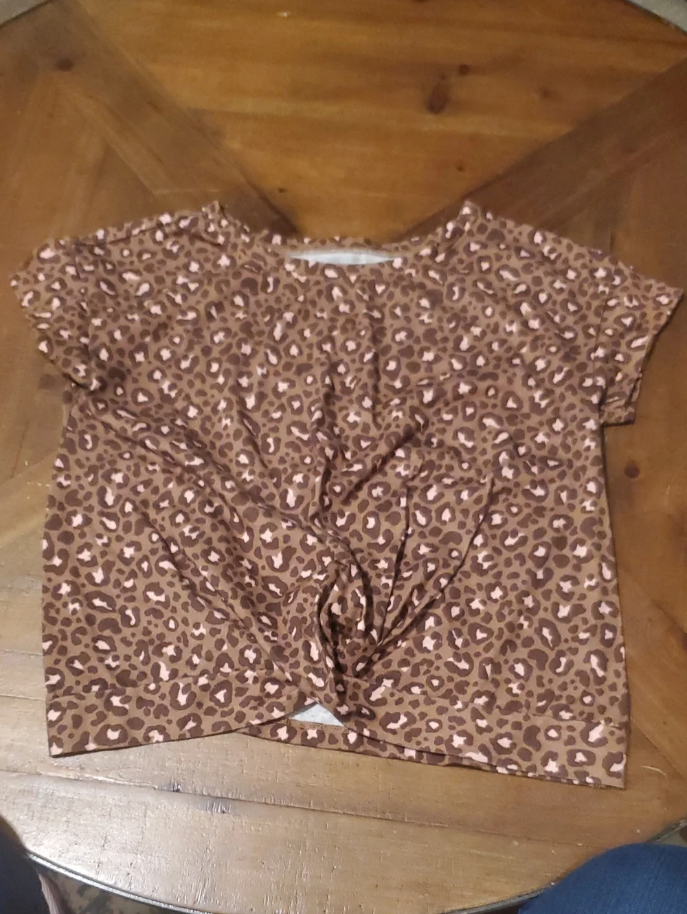 Old Navy Brown Leopard Print Short Sleeve Tee
